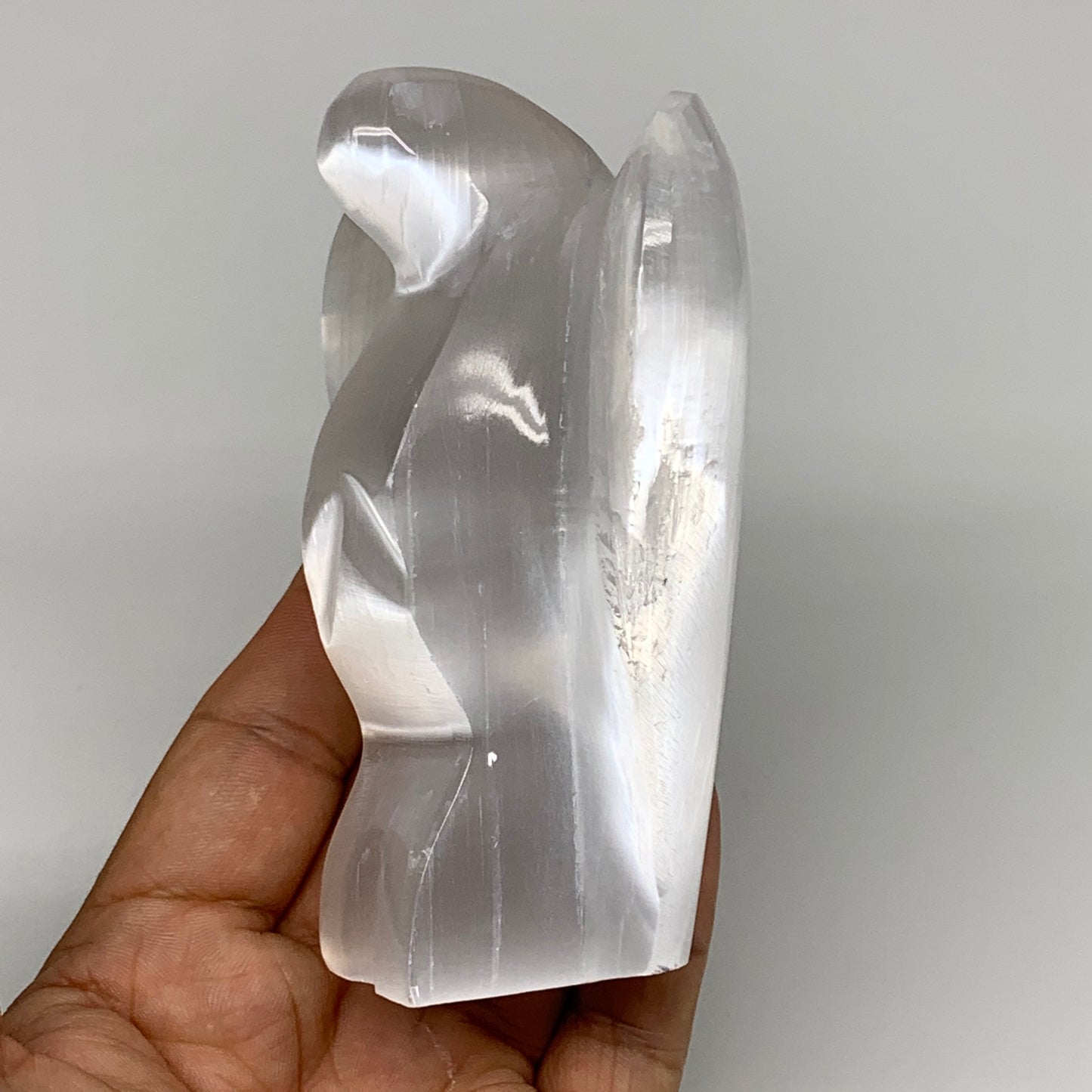 313g, 4"x3.1"x1.7"Natural Selenite (Satin Spar) Angel Crystal @Morocco,B8941