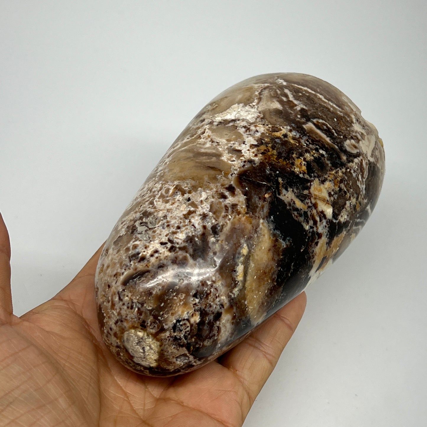 690g,4.8"x2.8"x2.5" Black Opal Freeform Polished Gemstone @Madagascar,B21059