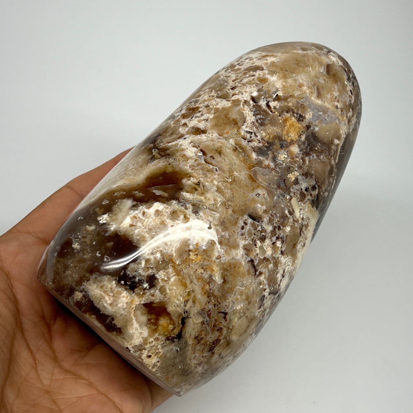 690g,4.8"x2.8"x2.5" Black Opal Freeform Polished Gemstone @Madagascar,B21059