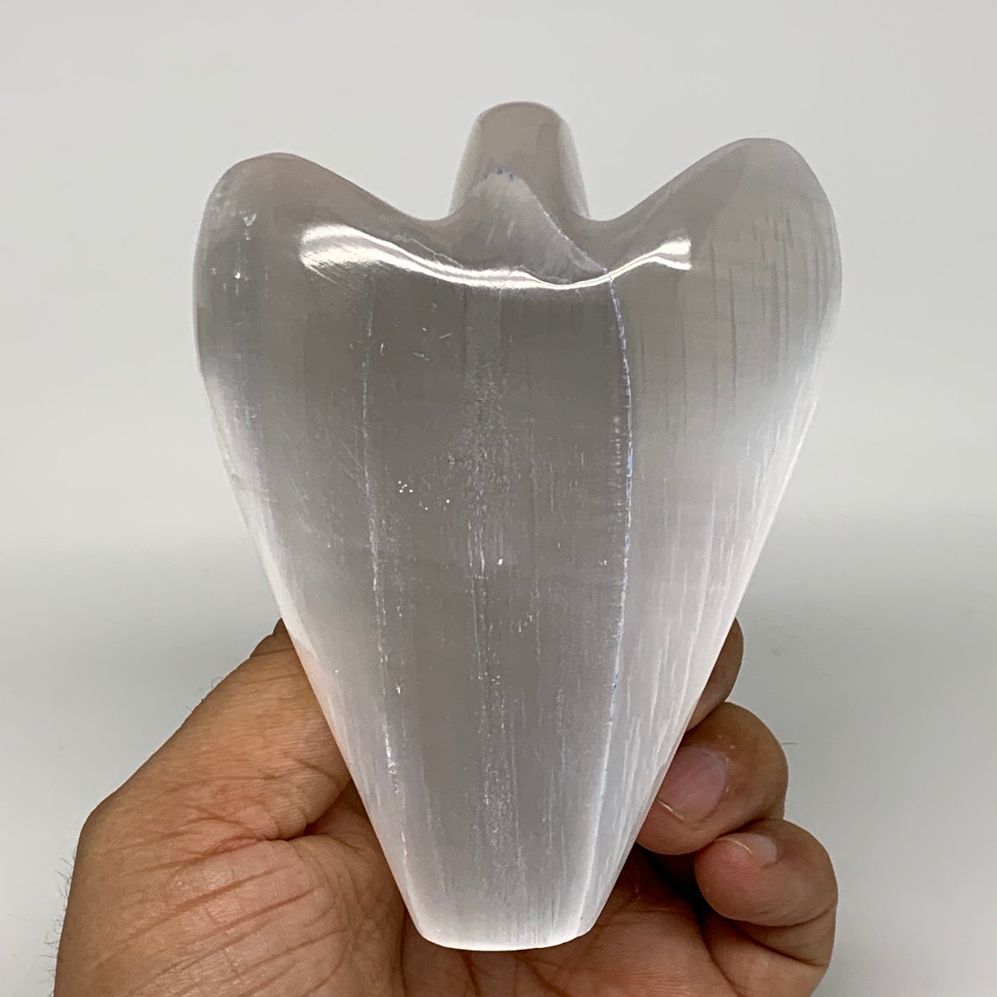 313g, 4"x3.1"x1.7"Natural Selenite (Satin Spar) Angel Crystal @Morocco,B8941