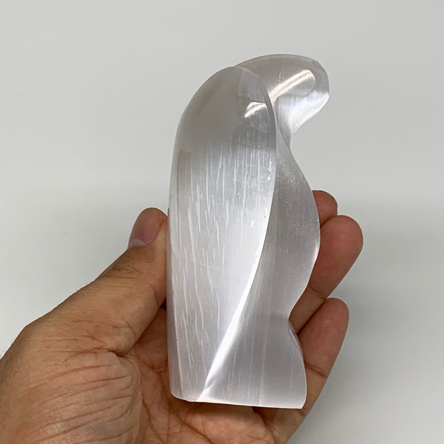 313g, 4"x3.1"x1.7"Natural Selenite (Satin Spar) Angel Crystal @Morocco,B8941