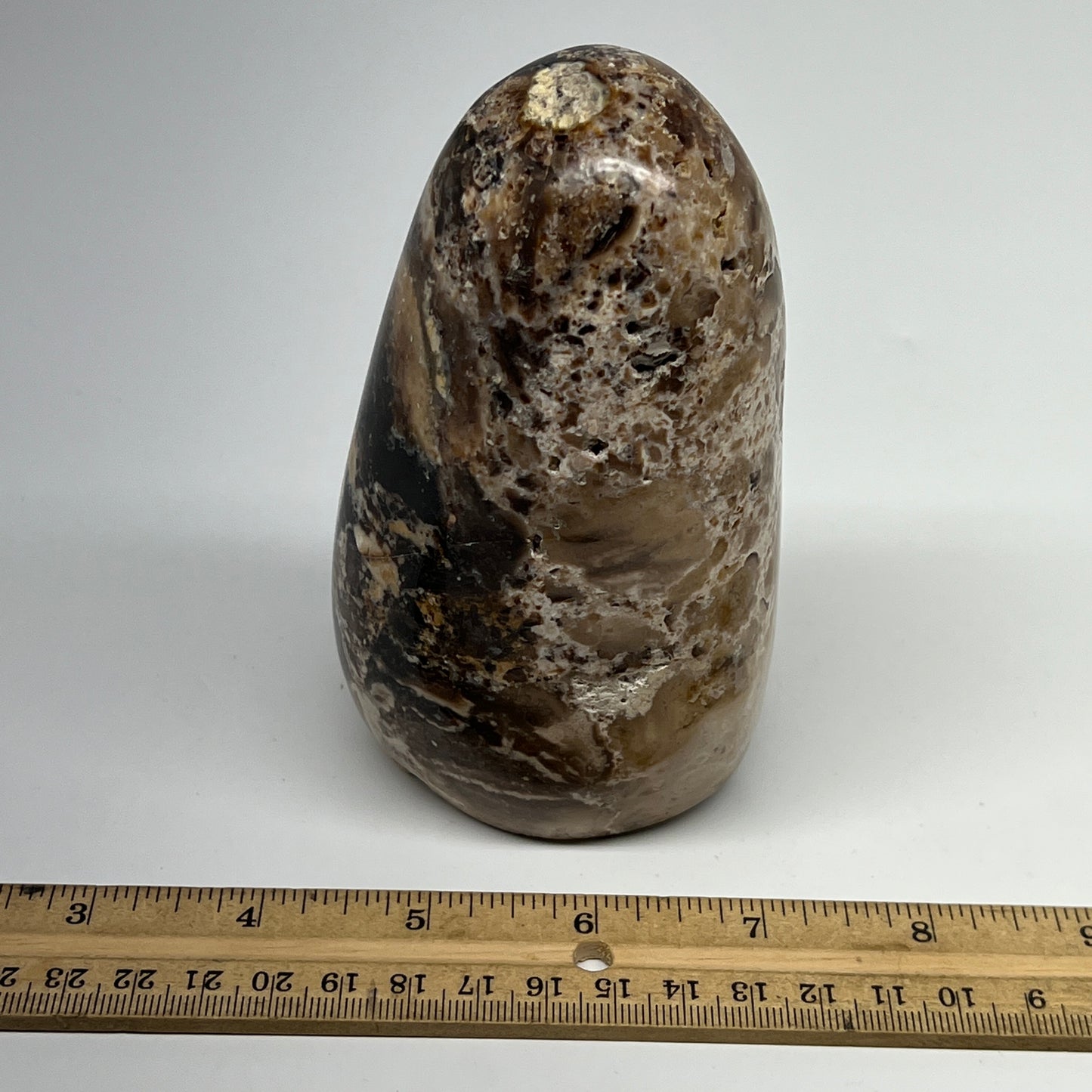 690g,4.8"x2.8"x2.5" Black Opal Freeform Polished Gemstone @Madagascar,B21059