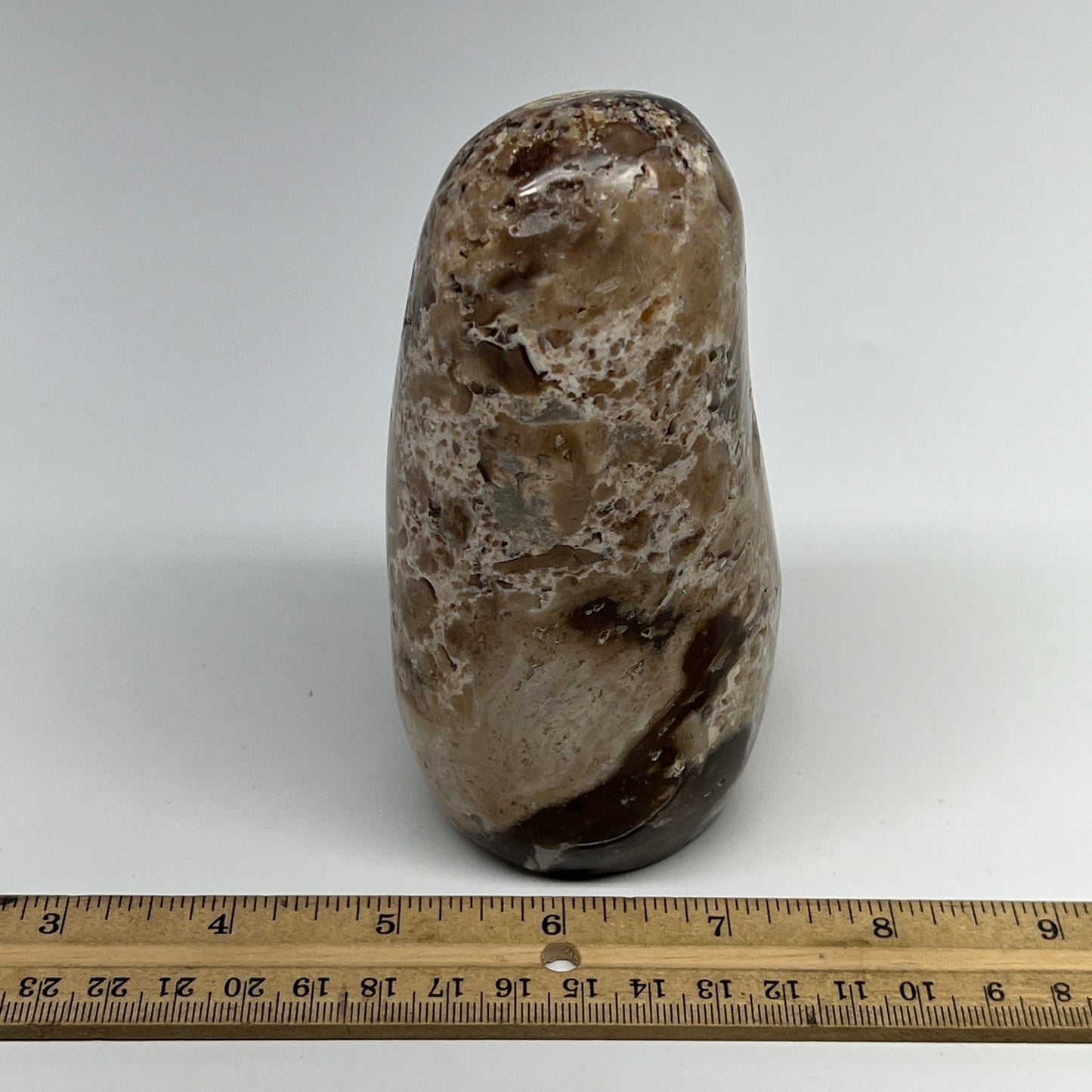 690g,4.8"x2.8"x2.5" Black Opal Freeform Polished Gemstone @Madagascar,B21059