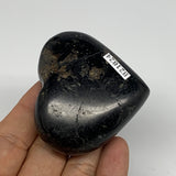 123g, 2.1"x2.4"x0.9", Black Tourmaline Heart Polished Crystal Home Decor, B21824