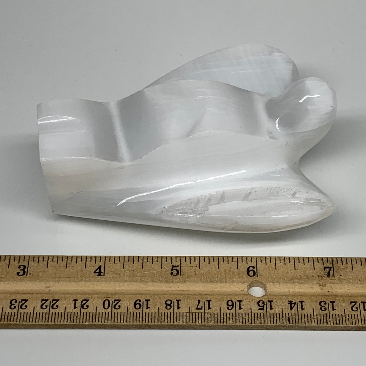 313g, 4"x3.1"x1.7"Natural Selenite (Satin Spar) Angel Crystal @Morocco,B8941