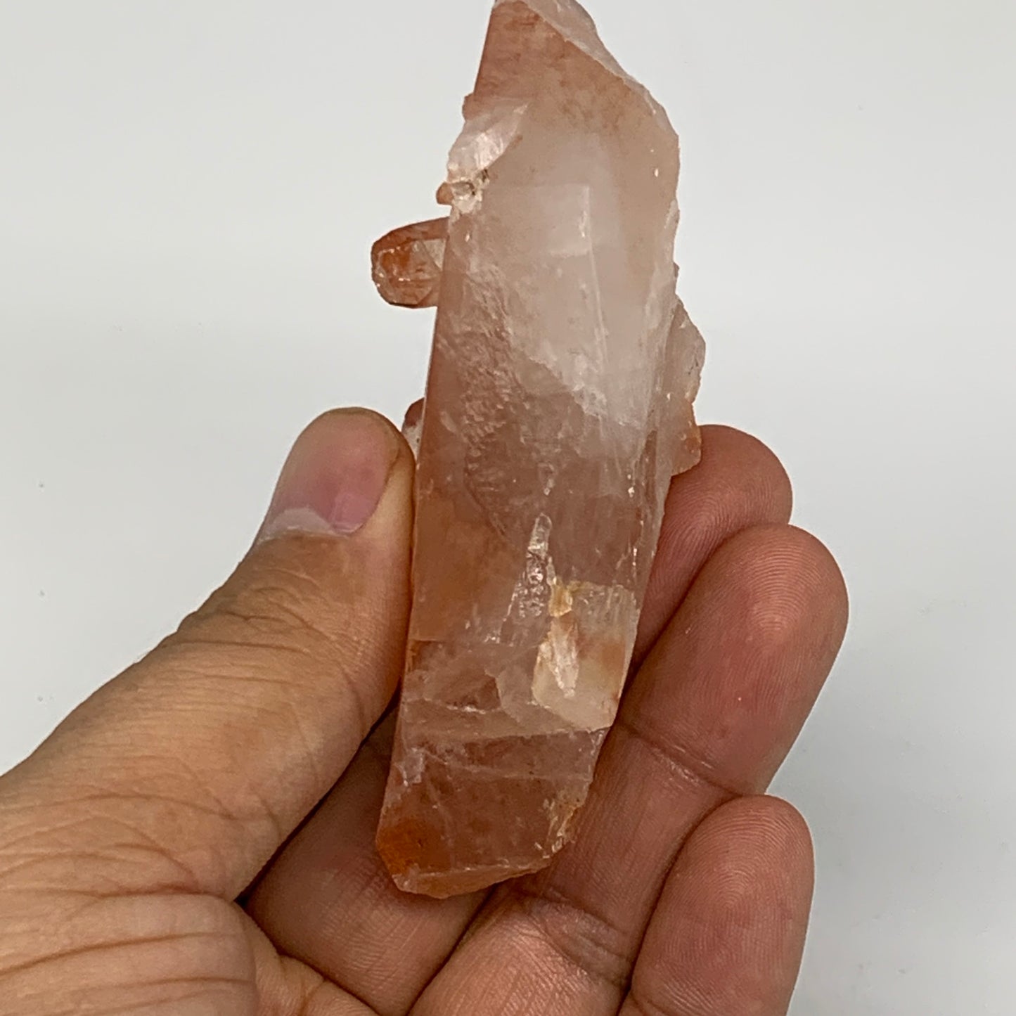 108.3g, 3.6"x1.7"x1", Natural Red Quartz Crystal Terminated @Morocco, B11446