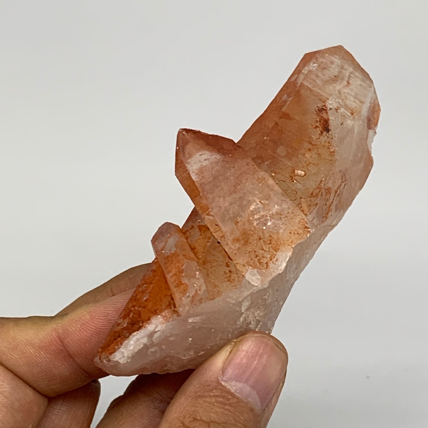 108.3g, 3.6"x1.7"x1", Natural Red Quartz Crystal Terminated @Morocco, B11446