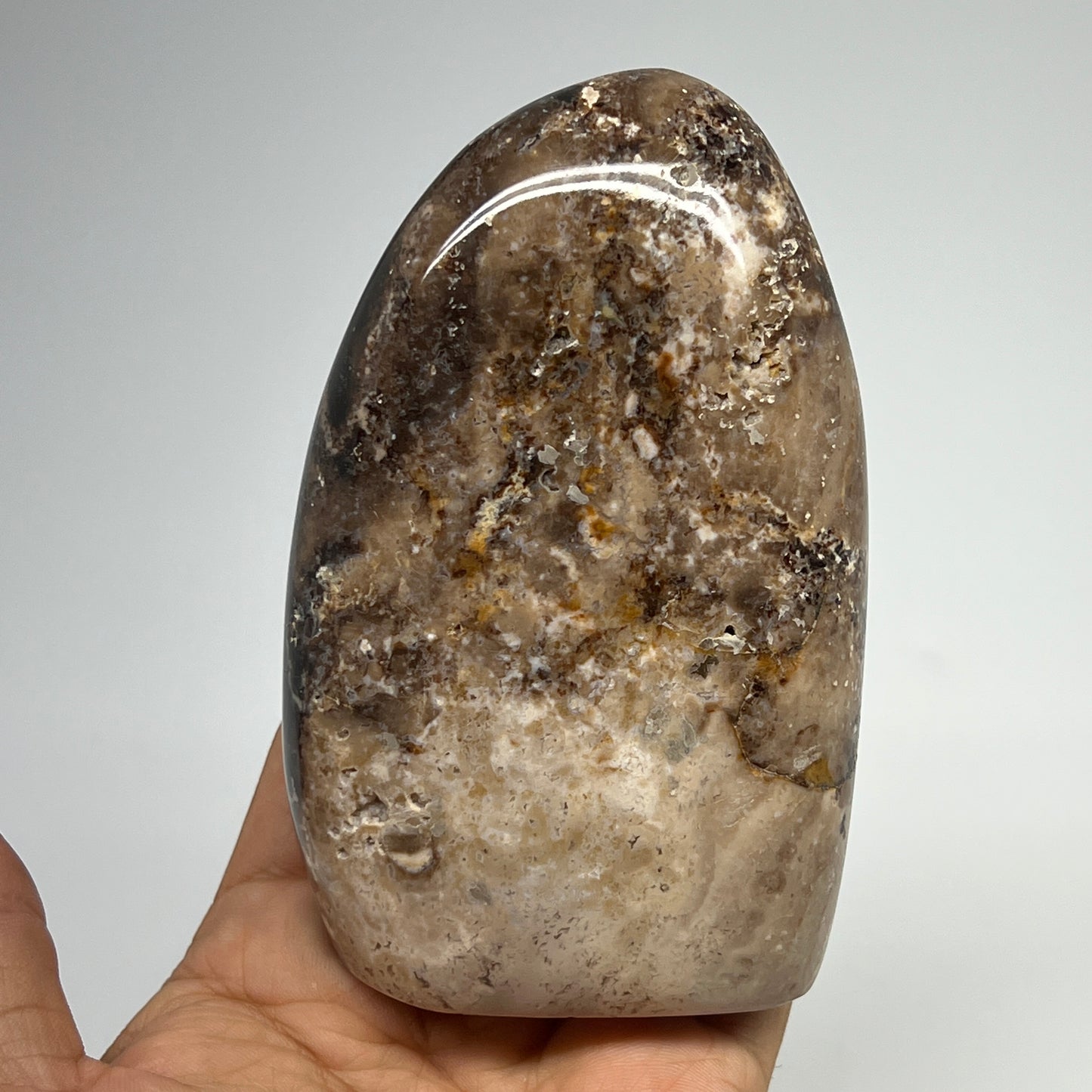 366g,4.4"x2.8"x1.5" Black Opal Freeform Polished Gemstone @Madagascar,B21061