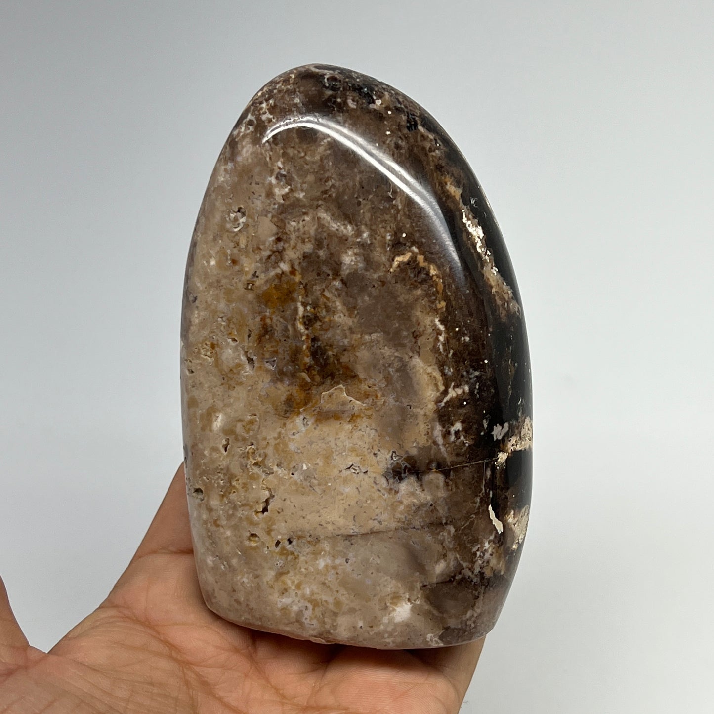 366g,4.4"x2.8"x1.5" Black Opal Freeform Polished Gemstone @Madagascar,B21061