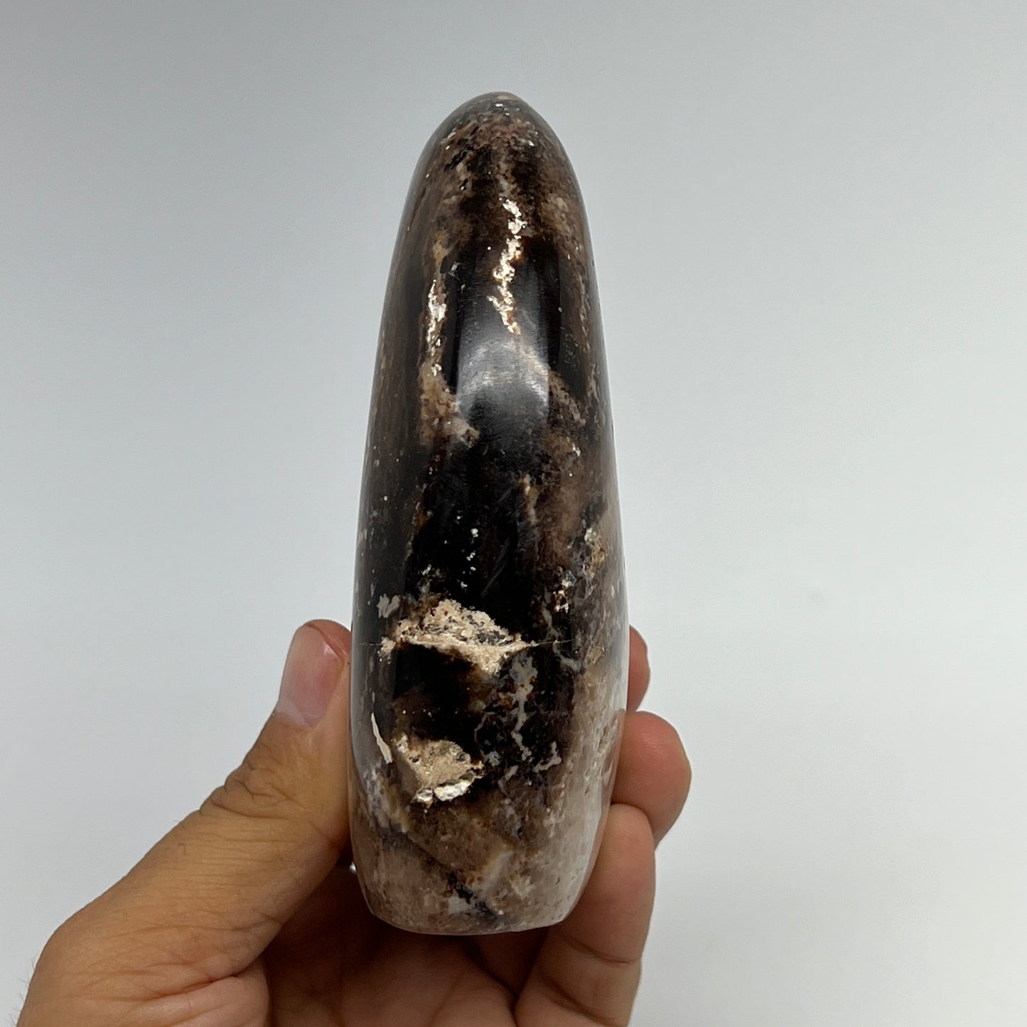 366g,4.4"x2.8"x1.5" Black Opal Freeform Polished Gemstone @Madagascar,B21061