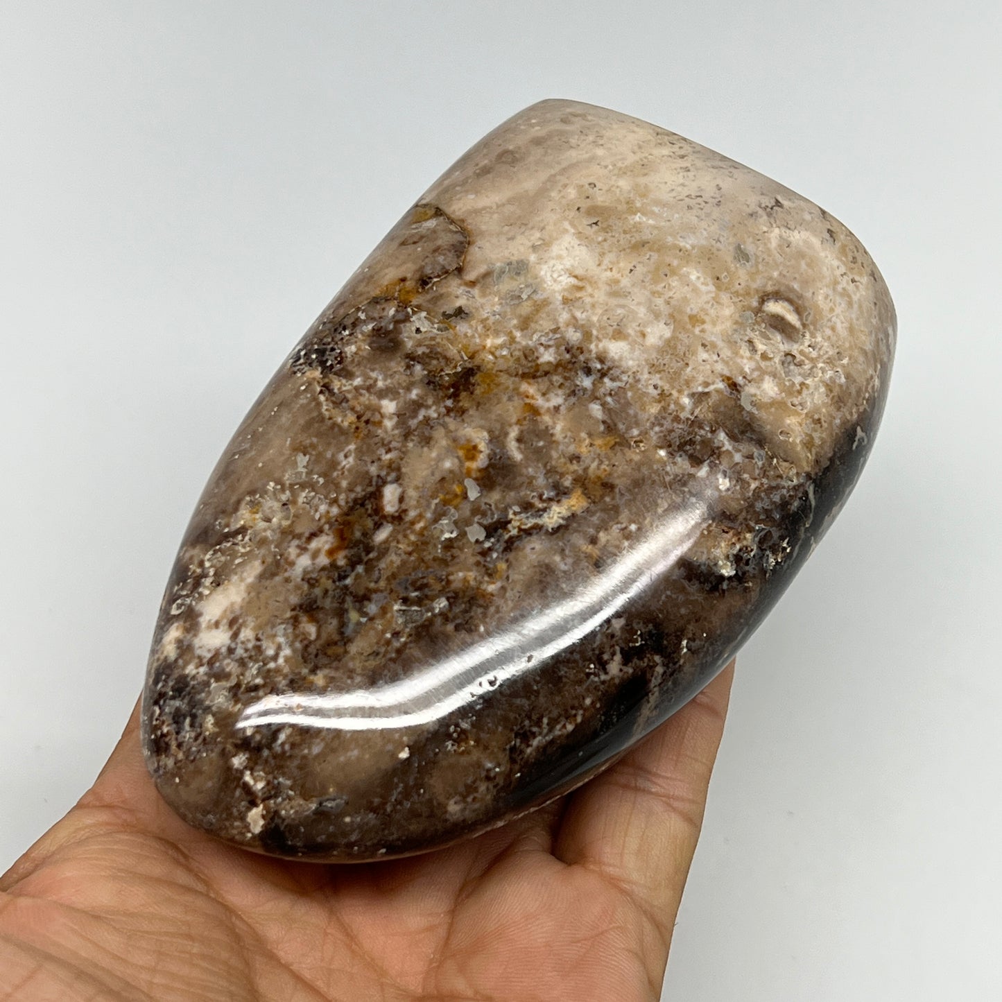 366g,4.4"x2.8"x1.5" Black Opal Freeform Polished Gemstone @Madagascar,B21061