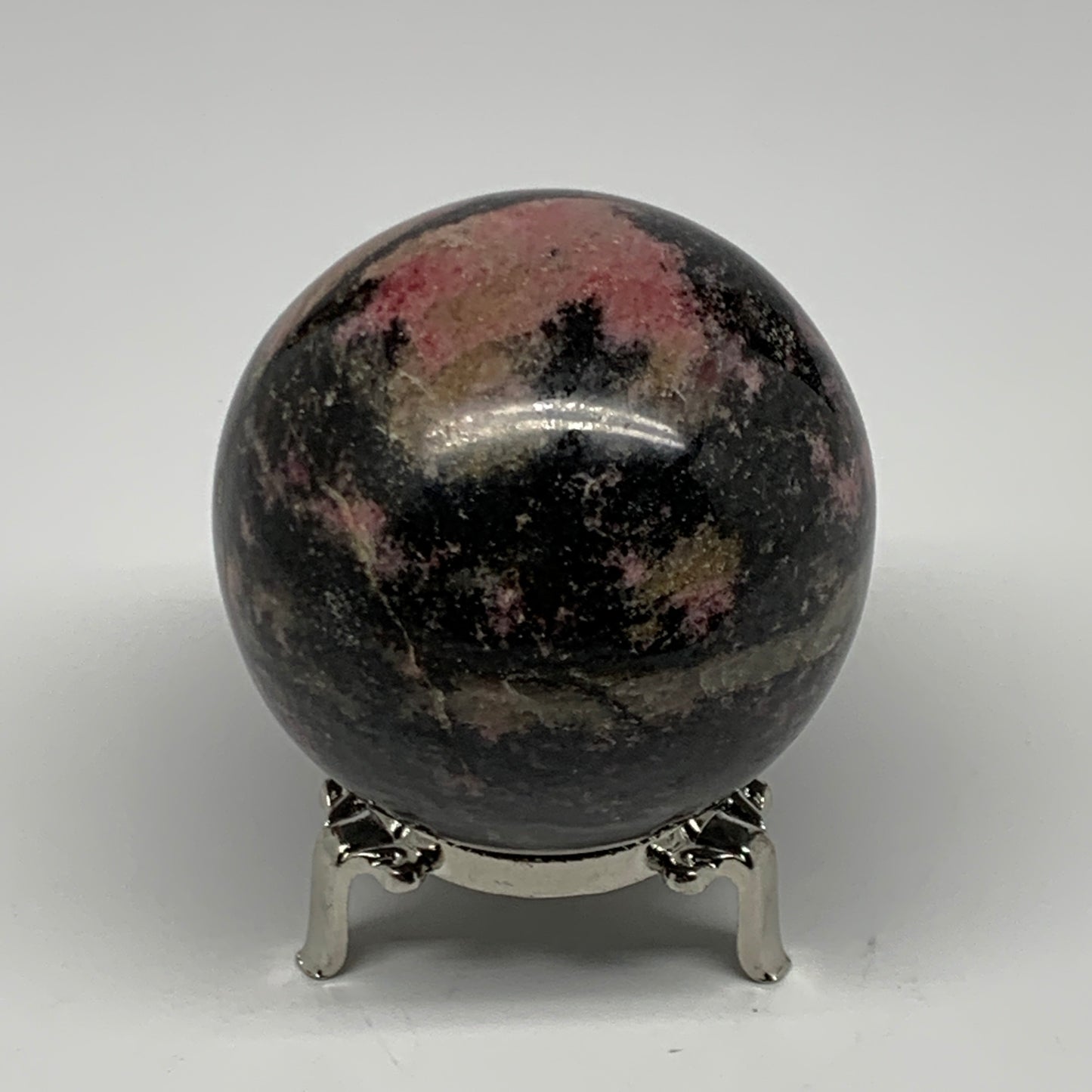 580g,2.7"(69mm), Natural Untreated Rhodonite Sphere Ball @Madagascar, B22759