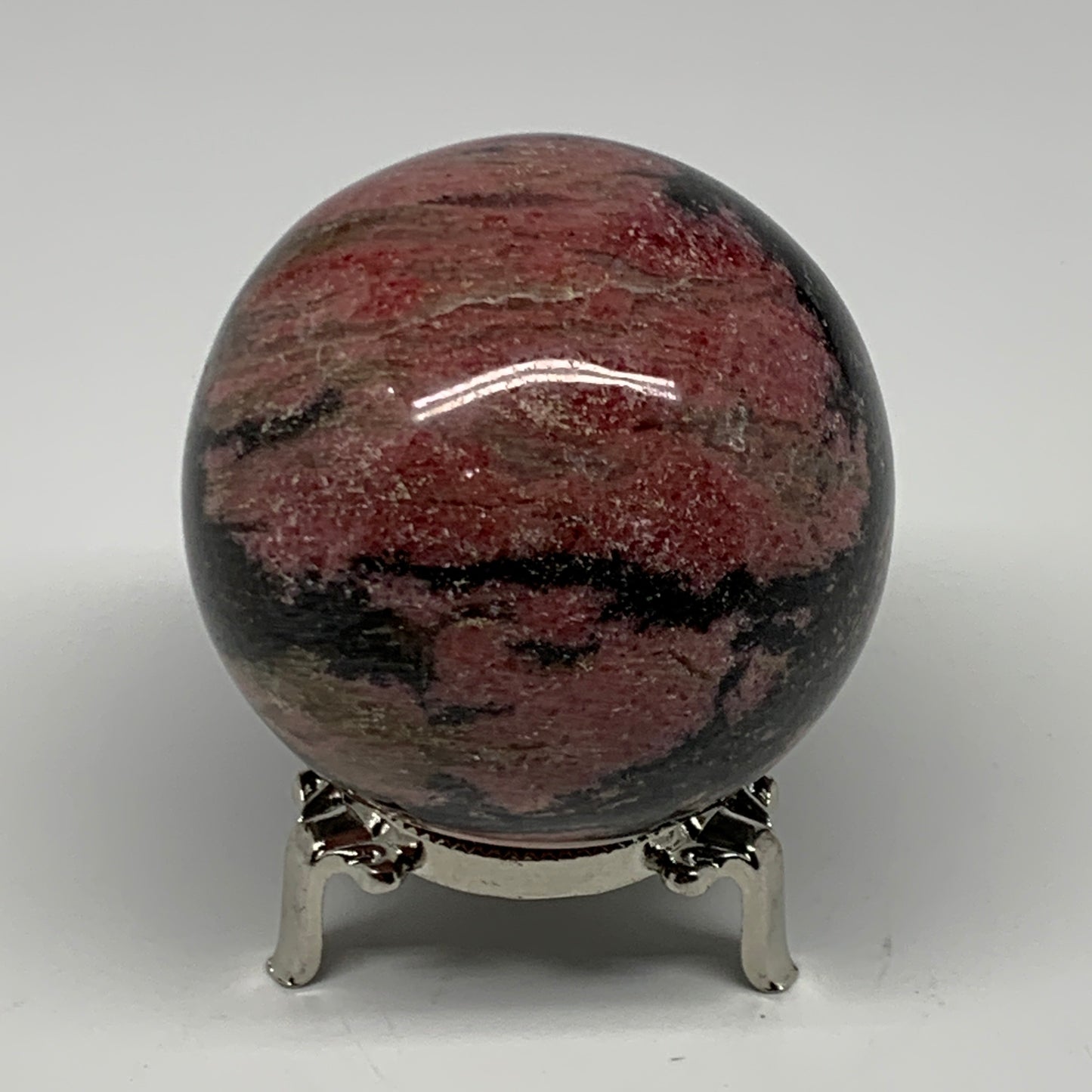 580g,2.7"(69mm), Natural Untreated Rhodonite Sphere Ball @Madagascar, B22759