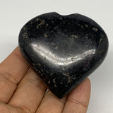 138.8g, 2.3"x2.4"x1", Black Tourmaline Heart Polished Crystal Home Decor, B21826