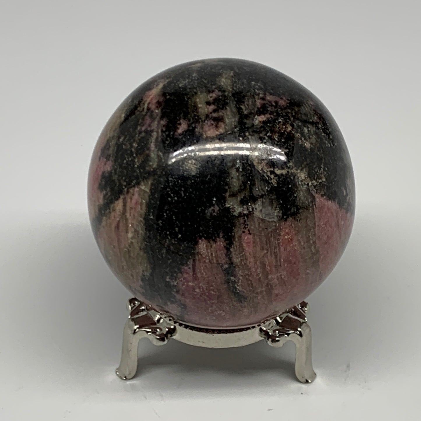 580g,2.7"(69mm), Natural Untreated Rhodonite Sphere Ball @Madagascar, B22759