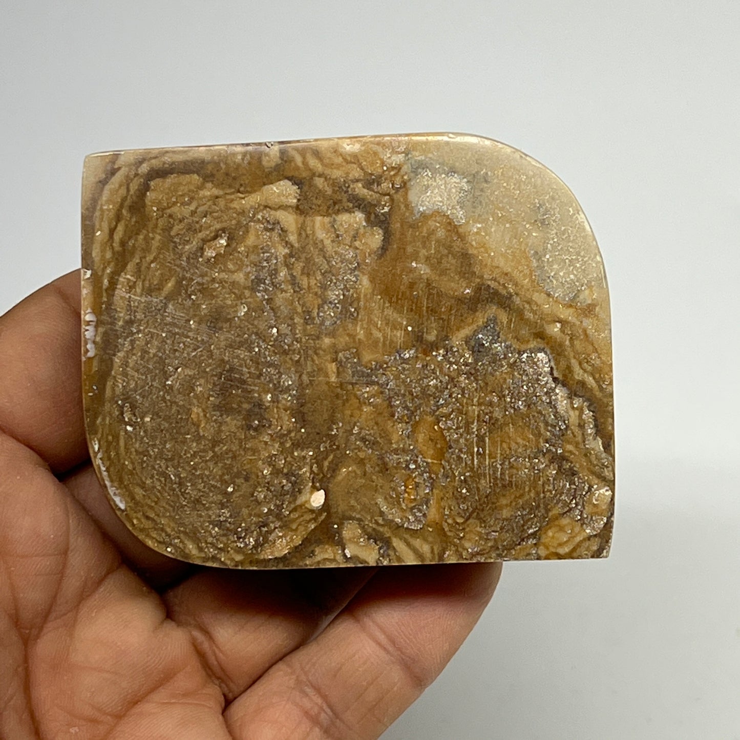 161.3g, 2.6"x2.1"x0.7" Picture Jasper Rectangle Gemstone Home Decor, B20133