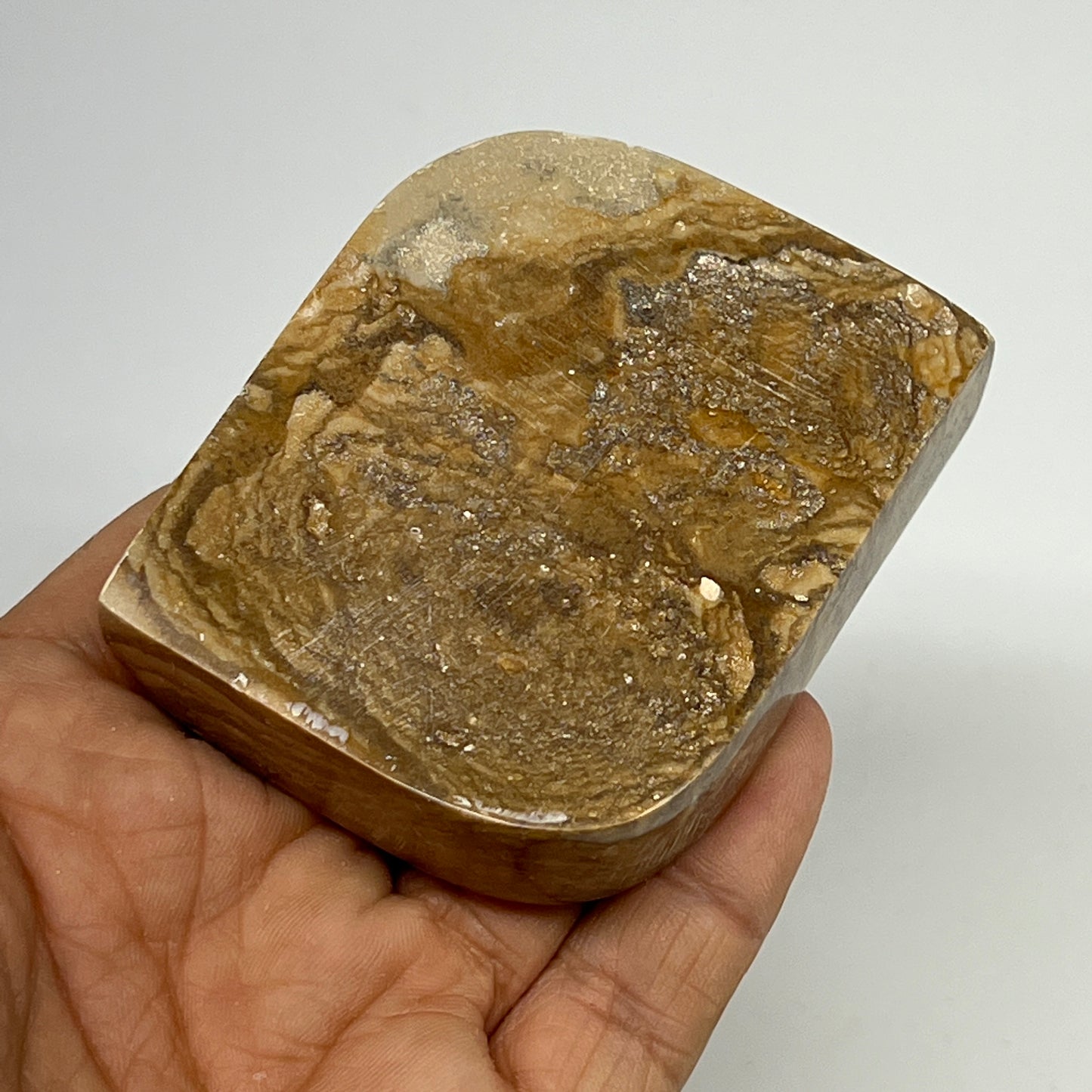 161.3g, 2.6"x2.1"x0.7" Picture Jasper Rectangle Gemstone Home Decor, B20133