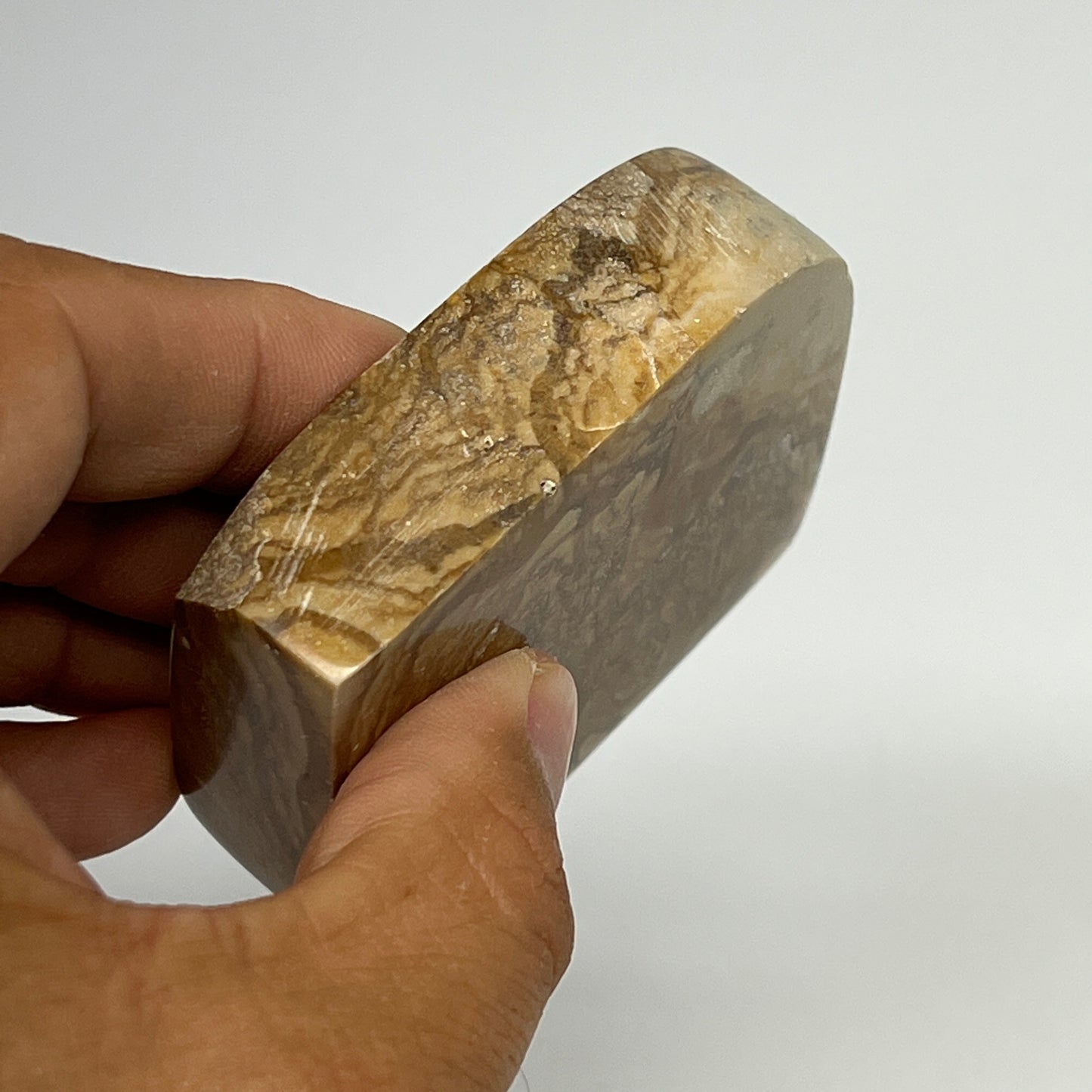 161.3g, 2.6"x2.1"x0.7" Picture Jasper Rectangle Gemstone Home Decor, B20133