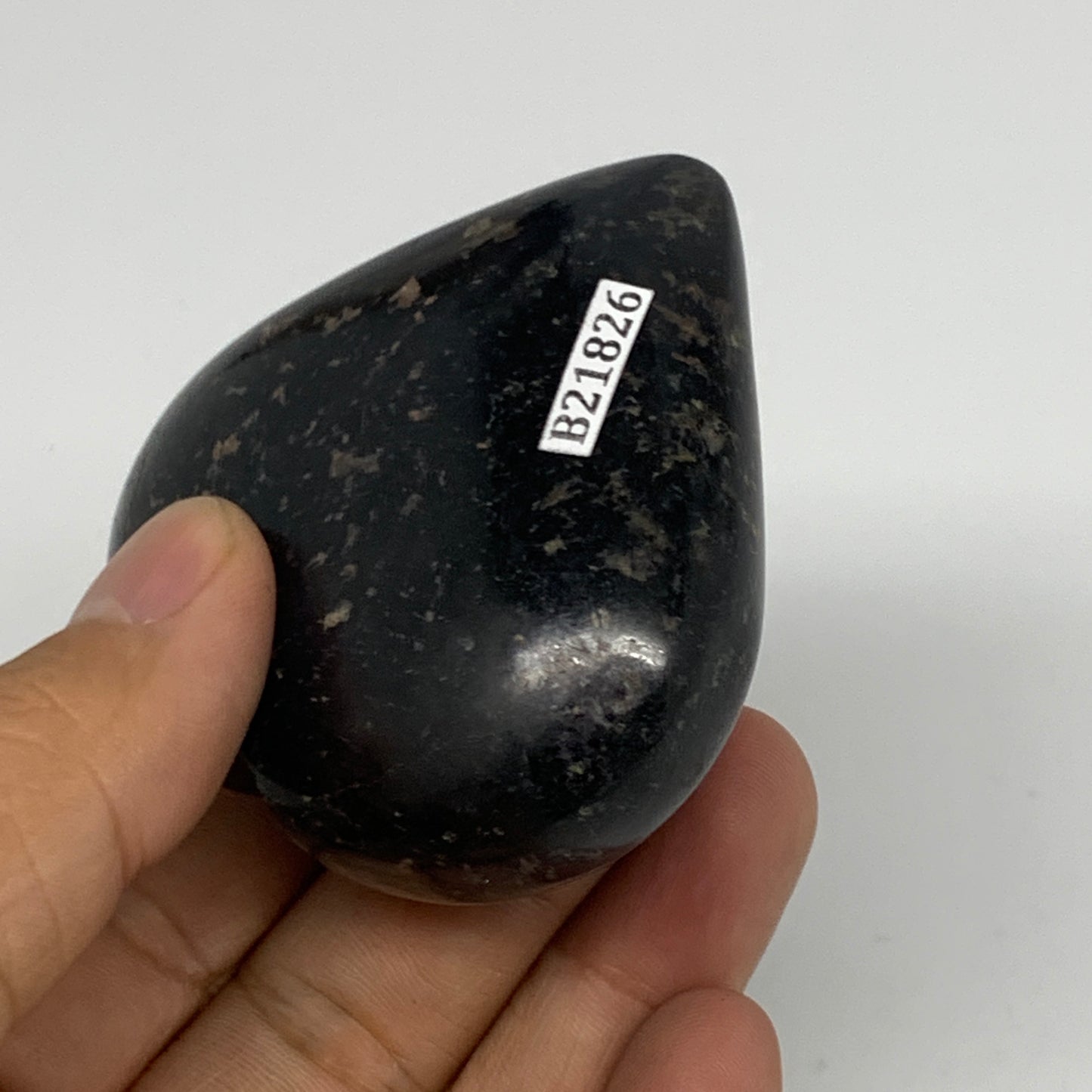 138.8g, 2.3"x2.4"x1", Black Tourmaline Heart Polished Crystal Home Decor, B21826