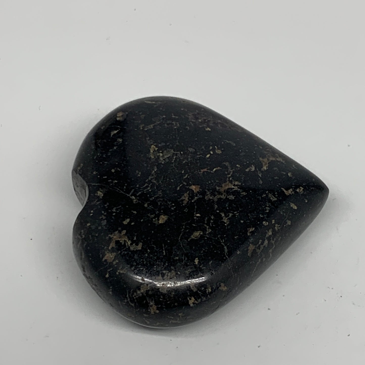 138.8g, 2.3"x2.4"x1", Black Tourmaline Heart Polished Crystal Home Decor, B21826