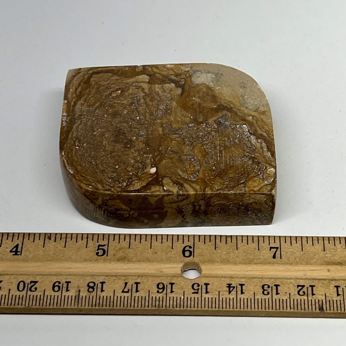 161.3g, 2.6"x2.1"x0.7" Picture Jasper Rectangle Gemstone Home Decor, B20133