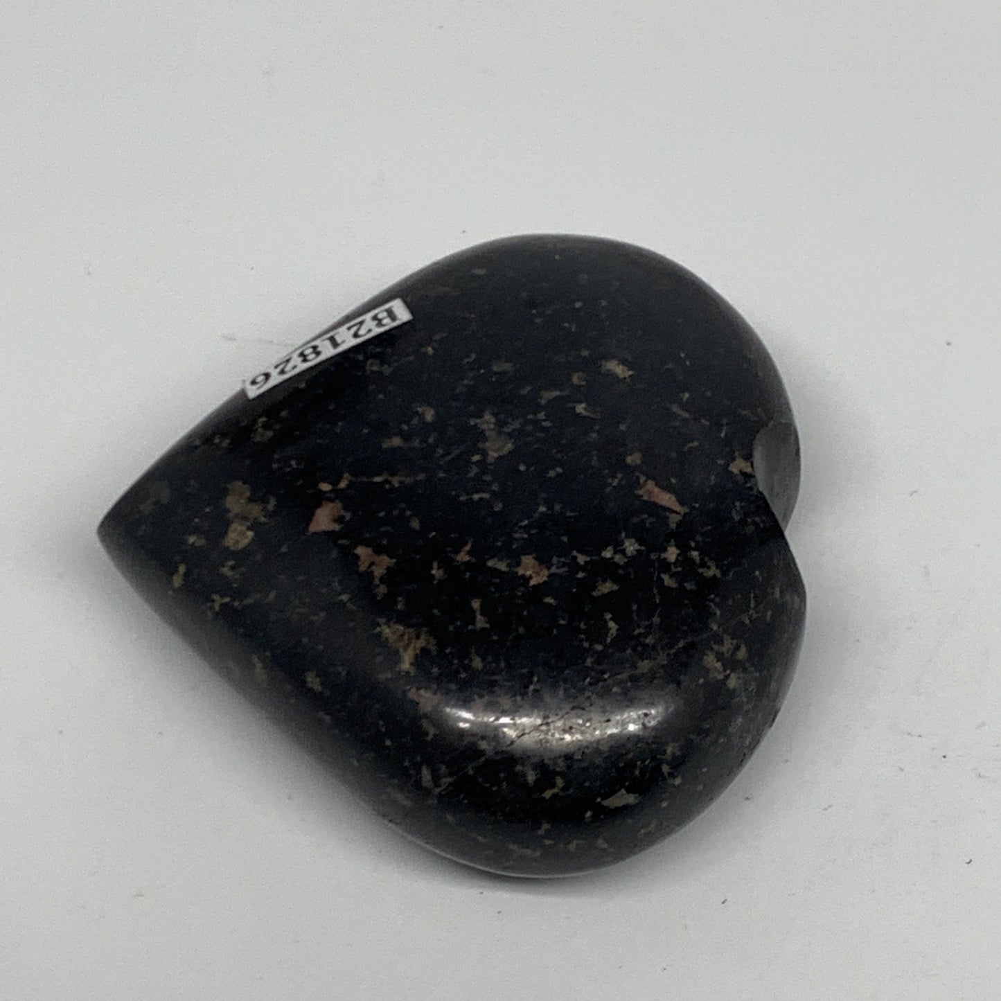 138.8g, 2.3"x2.4"x1", Black Tourmaline Heart Polished Crystal Home Decor, B21826