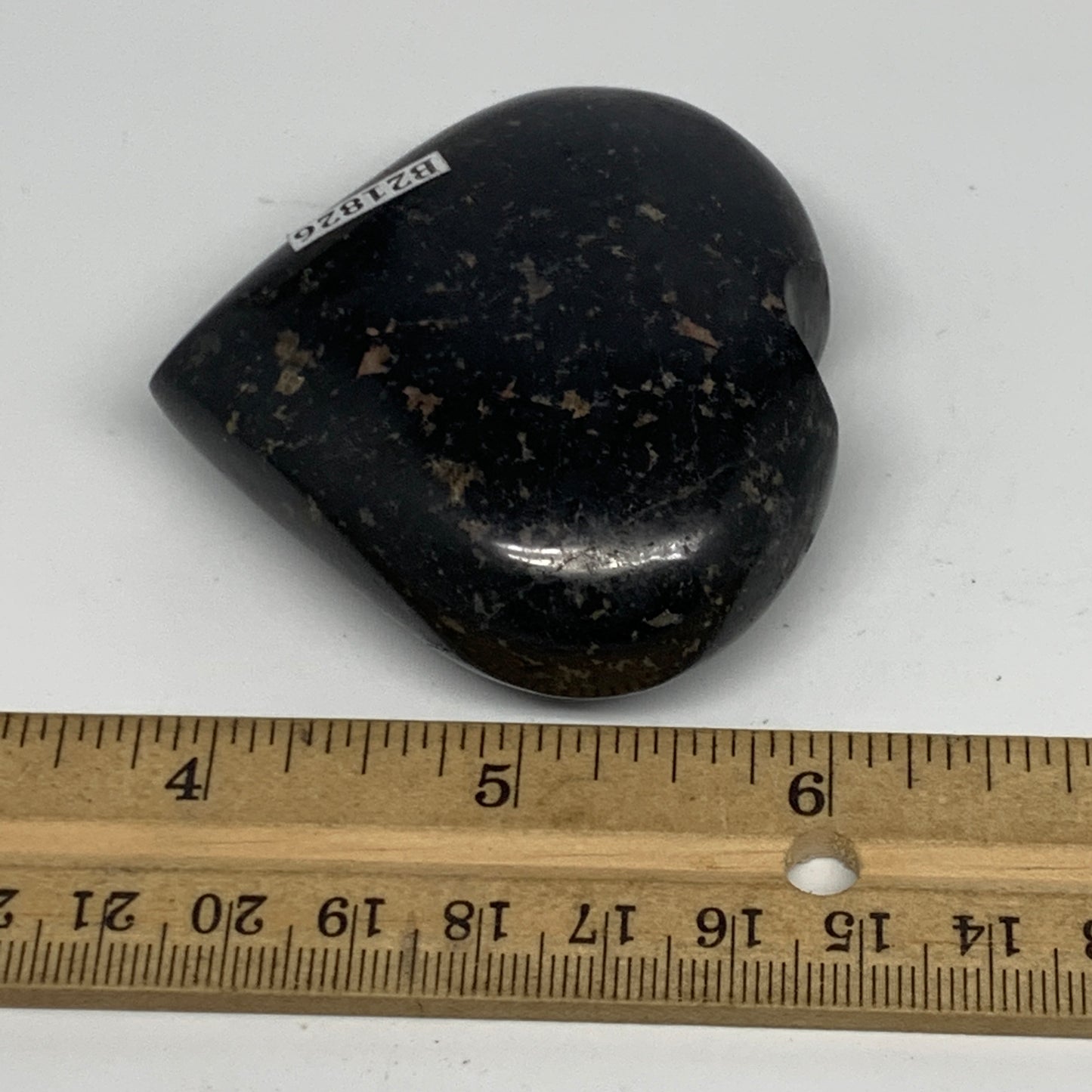 138.8g, 2.3"x2.4"x1", Black Tourmaline Heart Polished Crystal Home Decor, B21826
