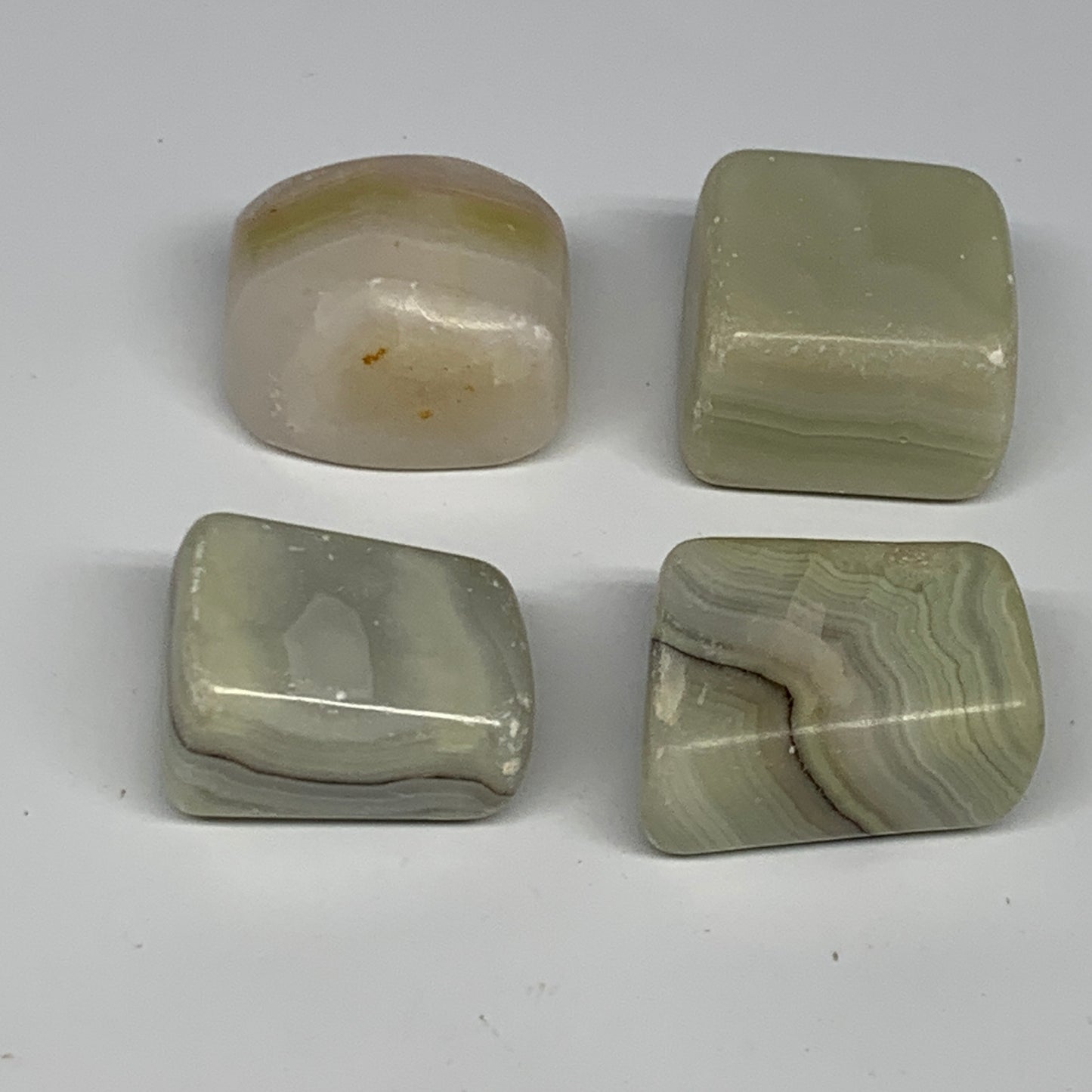 145.8g, 1"-1.4", 4pcs, Onyx/Banded Tumbled Stones @Afghanistan, B26721