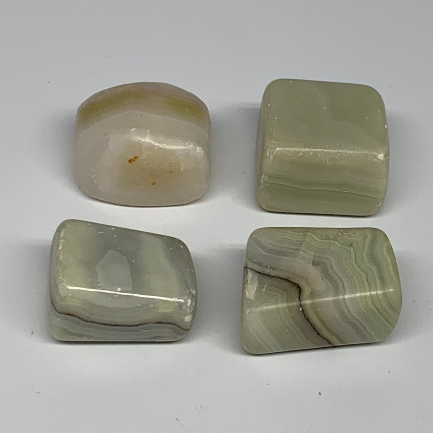 145.8g, 1"-1.4", 4pcs, Onyx/Banded Tumbled Stones @Afghanistan, B26721