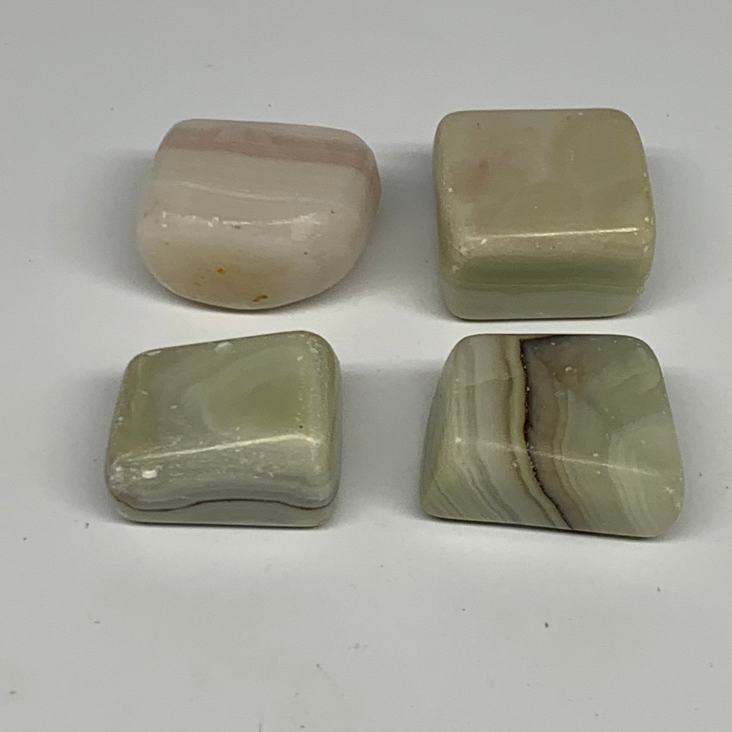 145.8g, 1"-1.4", 4pcs, Onyx/Banded Tumbled Stones @Afghanistan, B26721