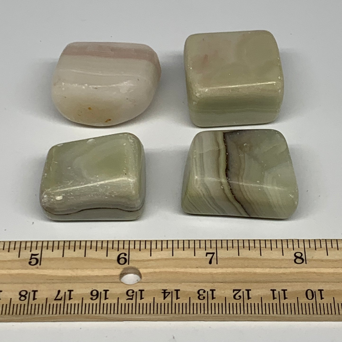 145.8g, 1"-1.4", 4pcs, Onyx/Banded Tumbled Stones @Afghanistan, B26721