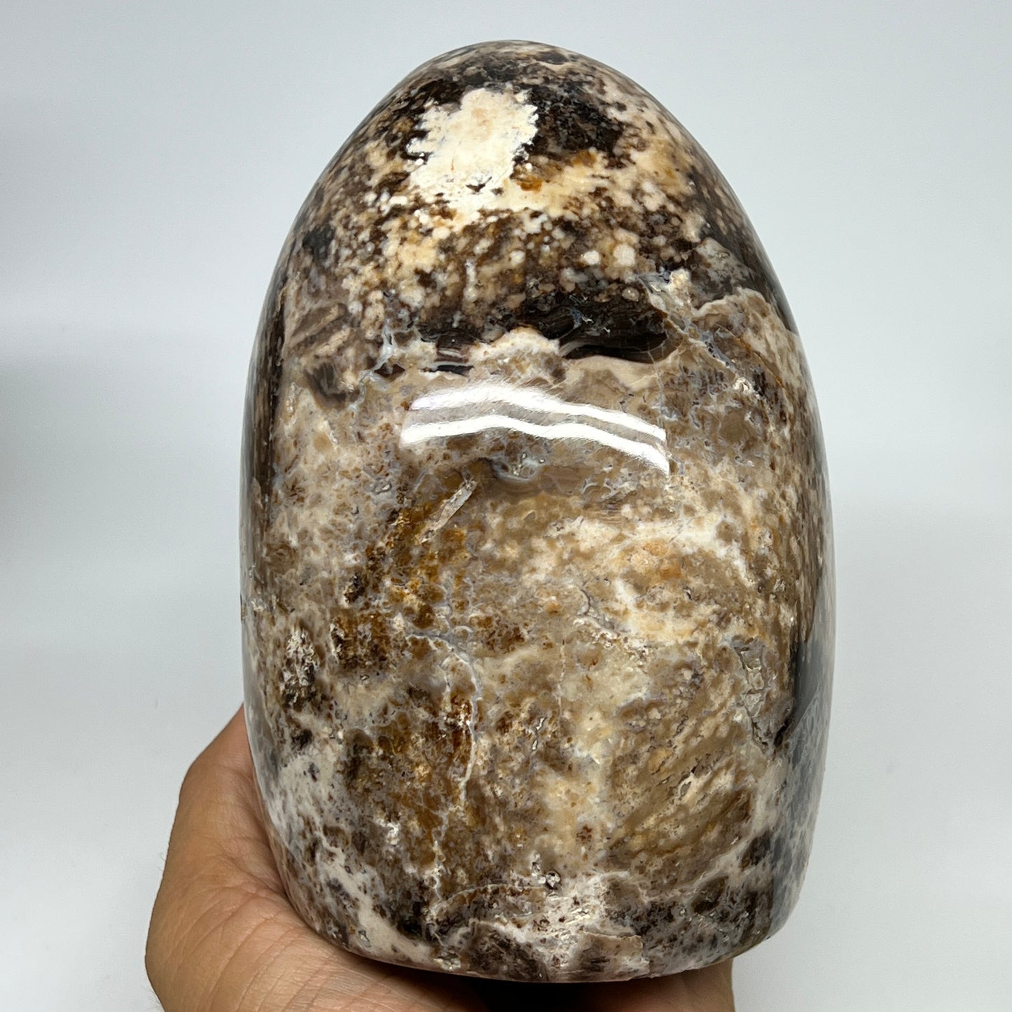 1530g,5.5"x3.8"x3.6" Black Opal Freeform Polished Gemstone @Madagascar,B21063