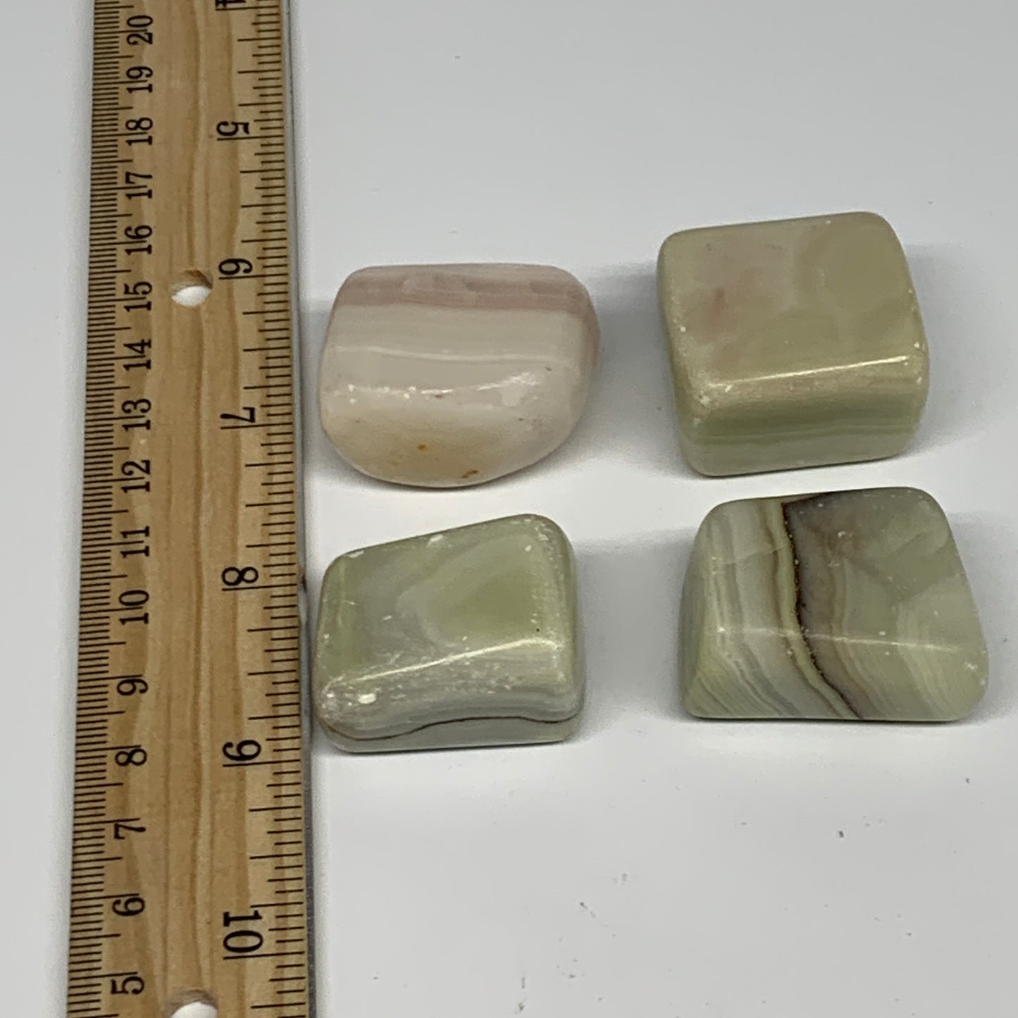 145.8g, 1"-1.4", 4pcs, Onyx/Banded Tumbled Stones @Afghanistan, B26721