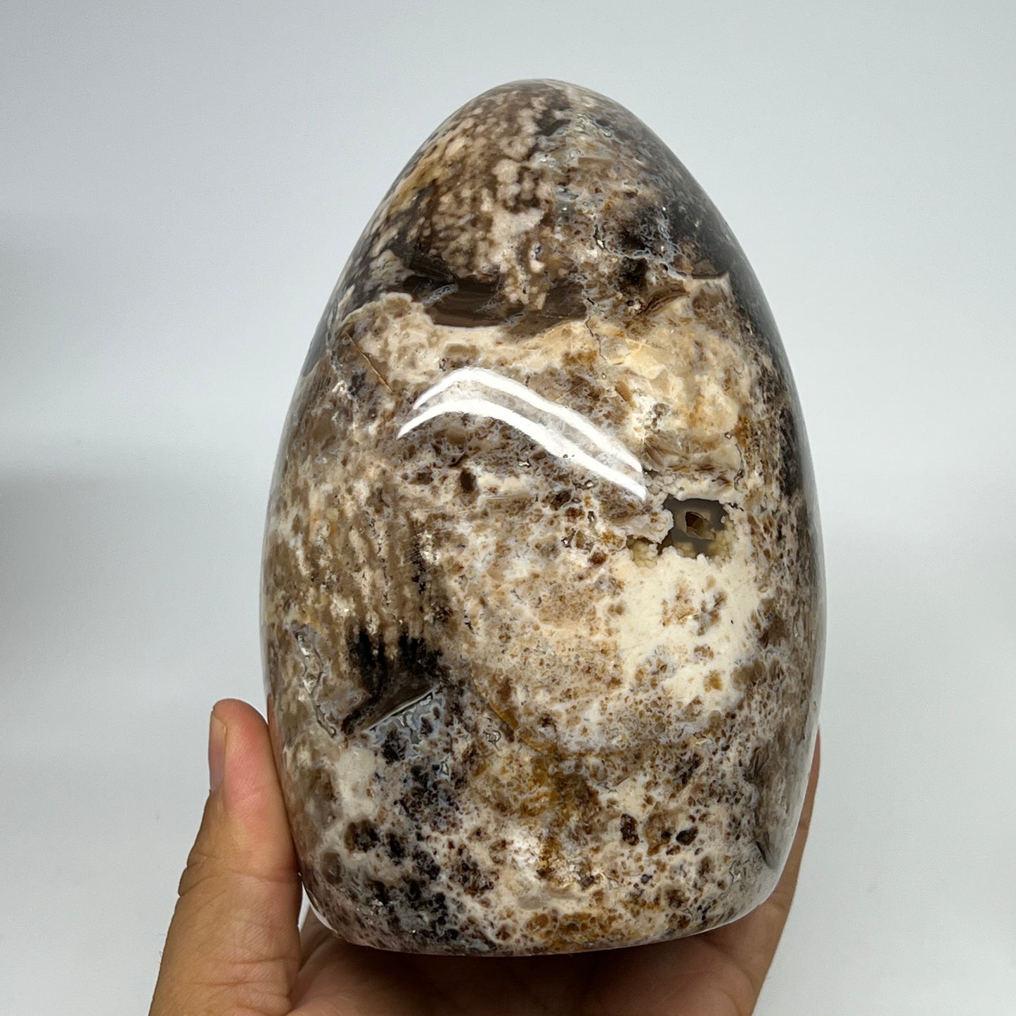 1530g,5.5"x3.8"x3.6" Black Opal Freeform Polished Gemstone @Madagascar,B21063