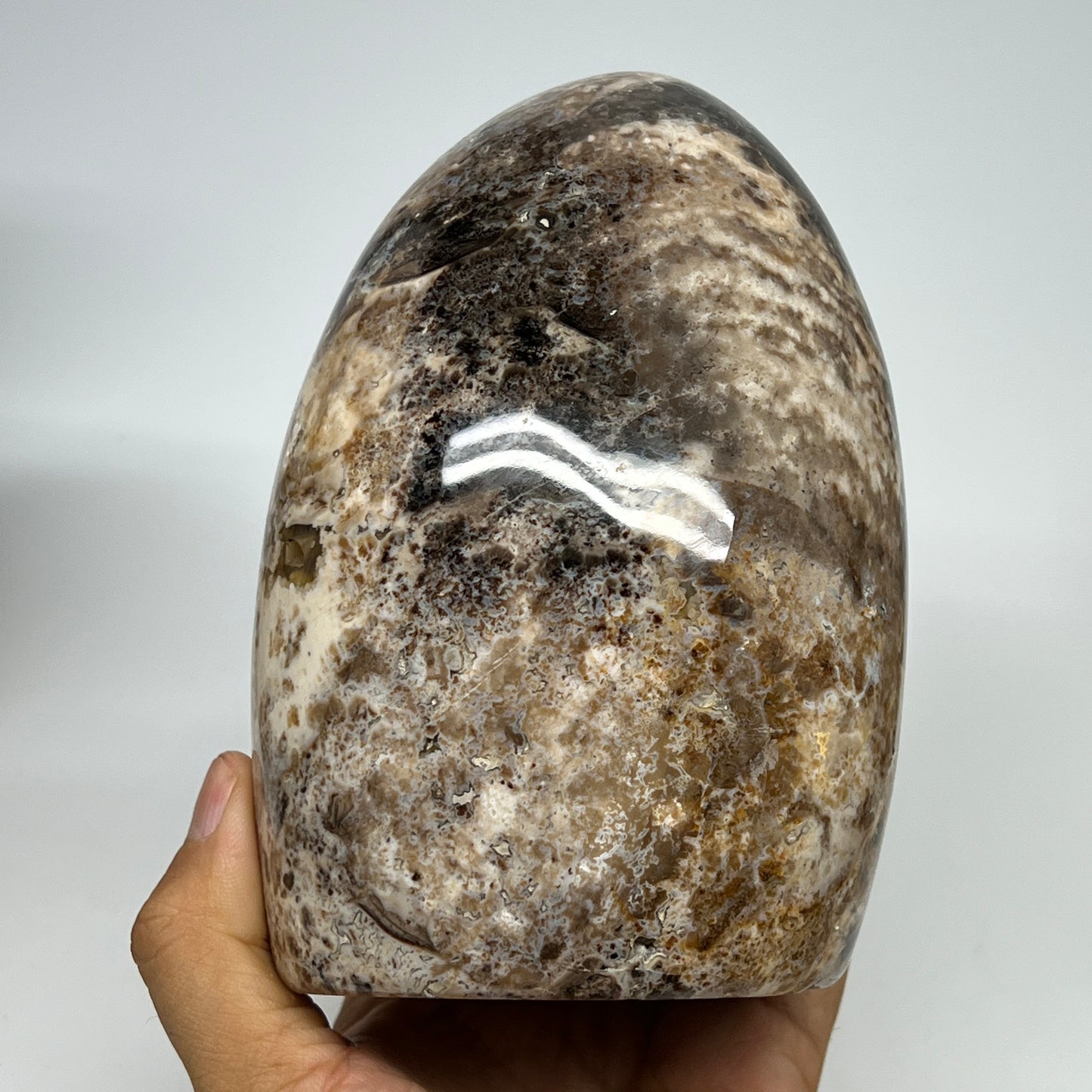 1530g,5.5"x3.8"x3.6" Black Opal Freeform Polished Gemstone @Madagascar,B21063