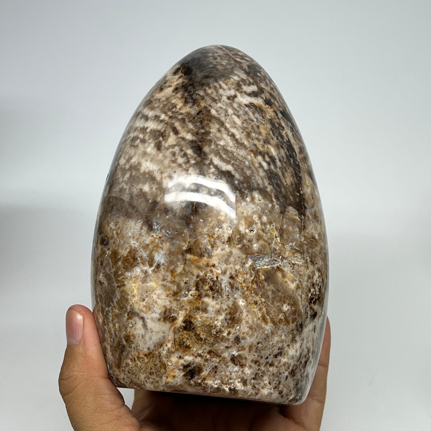 1530g,5.5"x3.8"x3.6" Black Opal Freeform Polished Gemstone @Madagascar,B21063