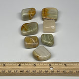 157.2g, 0.9"-1.3", 7pcs, Onyx/Banded Tumbled Stones @Afghanistan, B26722