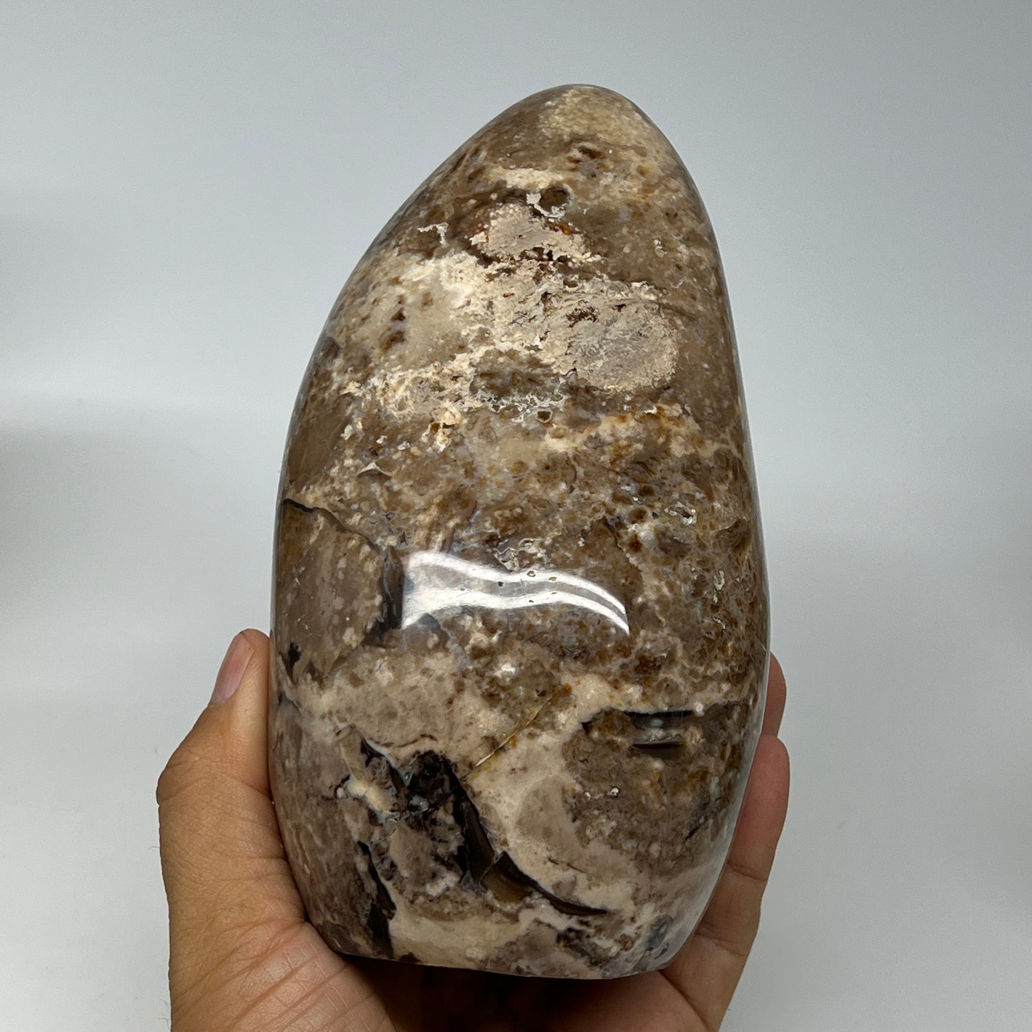 1045g,6"x3.3"x2.8" Black Opal Freeform Polished Gemstone @Madagascar,B21064