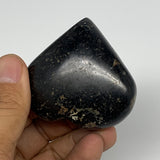 107.9g, 2"x2.2"x0.9", Black Tourmaline Heart Polished Crystal Home Decor, B21828