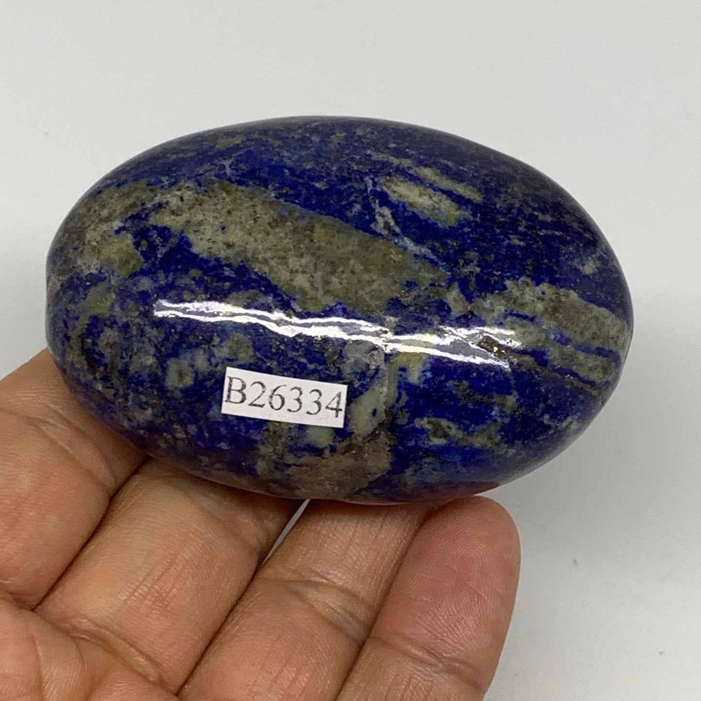 151.3g,2.7"x1.8"x1.1", Natural Lapis Lazuli Palm Stone @Afghanistan, B26334