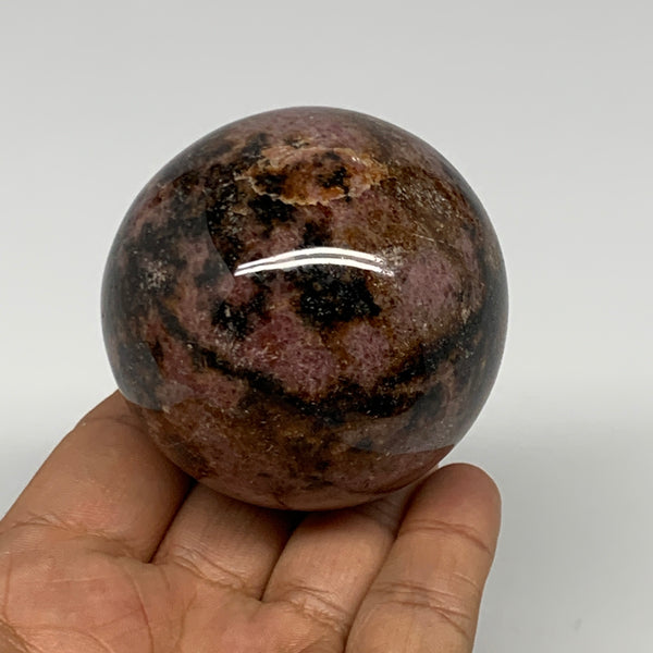 368.3g,2.3"(58mm), Natural Untreated Rhodonite Sphere Ball @Madagascar, B22764