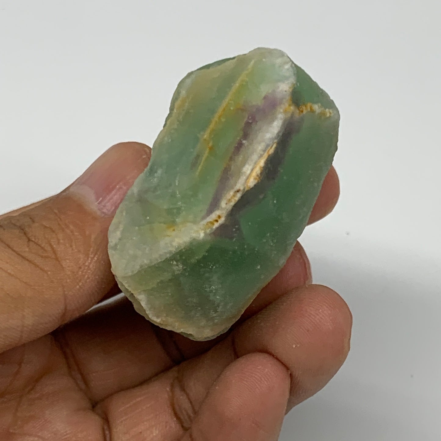 85.5g, 1.7"x1.8"x1.1" Fluorite Tumbled Rough/Semi- Polished @Mexico, B18684