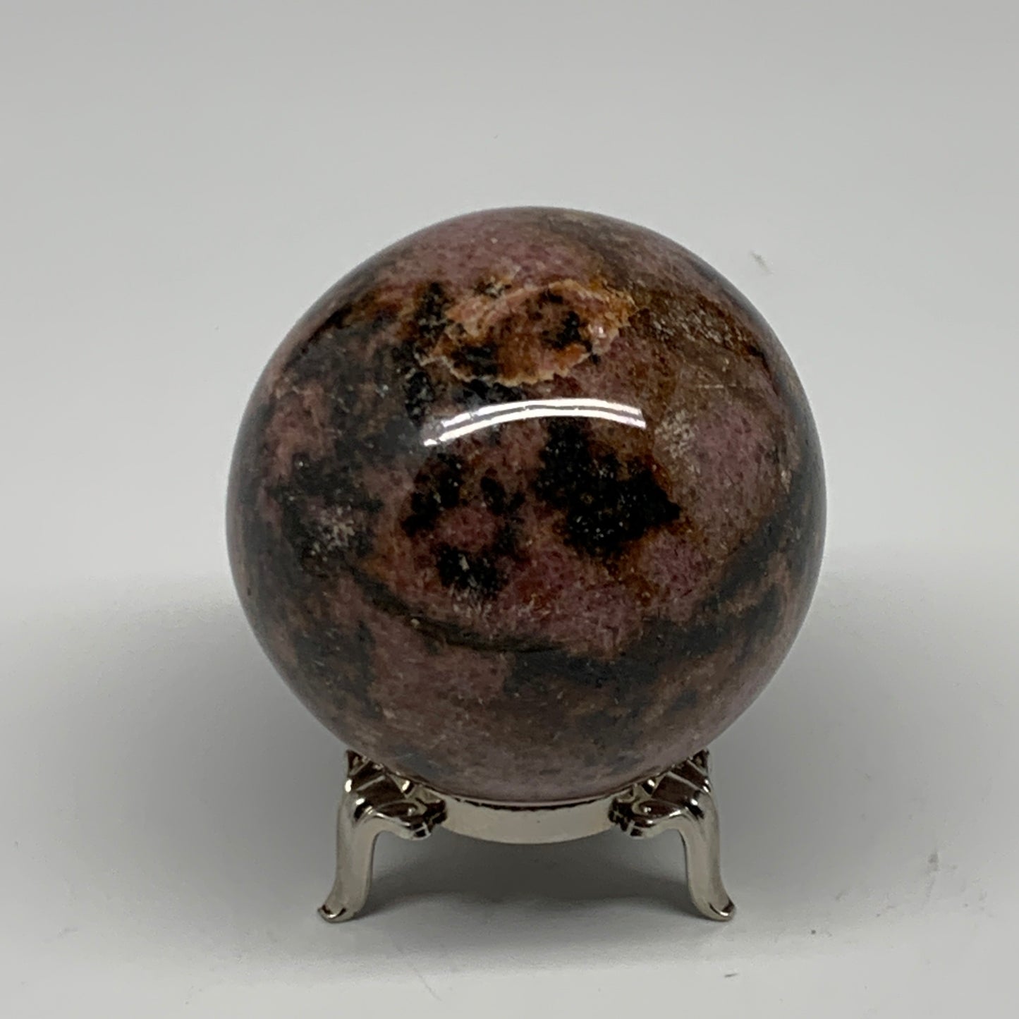 368.3g,2.3"(58mm), Natural Untreated Rhodonite Sphere Ball @Madagascar, B22764