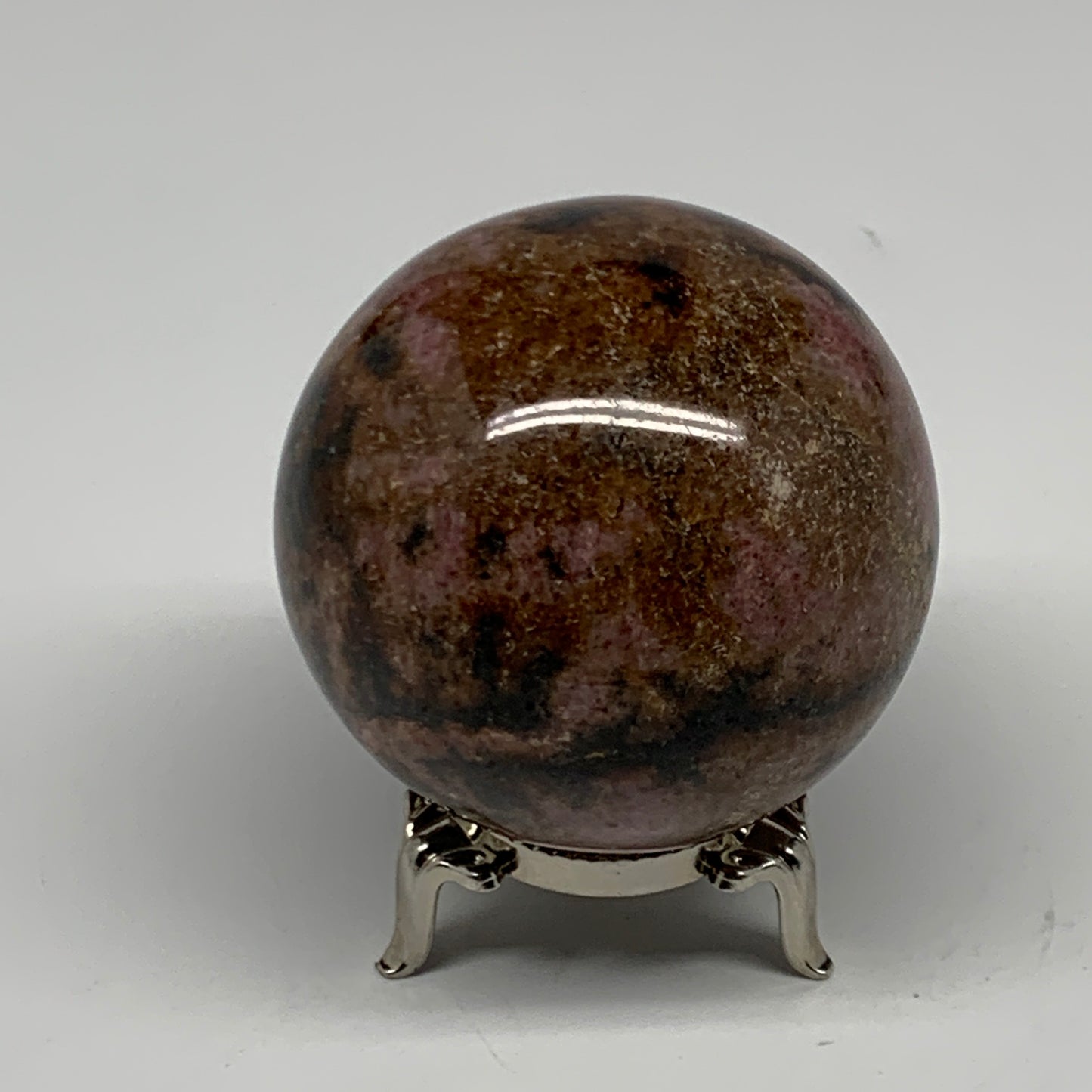 368.3g,2.3"(58mm), Natural Untreated Rhodonite Sphere Ball @Madagascar, B22764