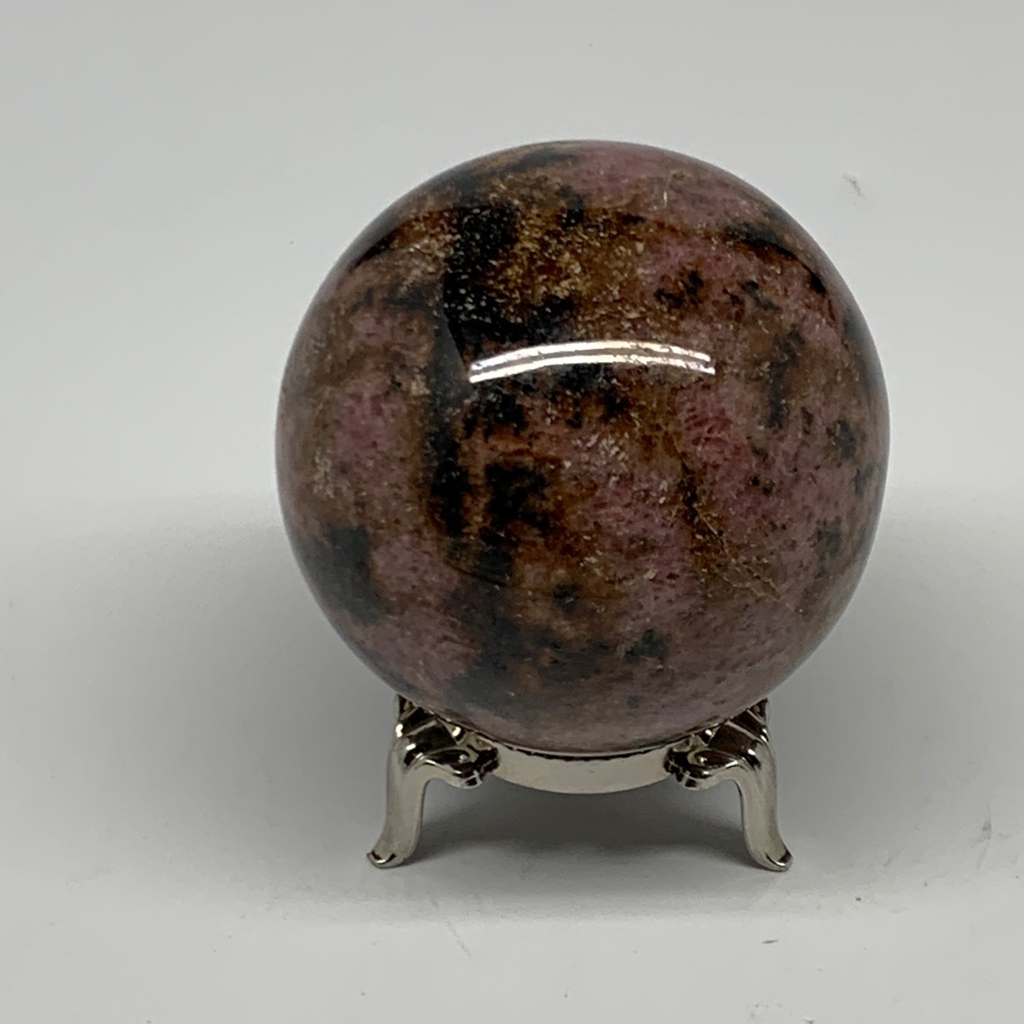 368.3g,2.3"(58mm), Natural Untreated Rhodonite Sphere Ball @Madagascar, B22764