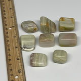 181.7g, 0.9"-1.3", 8pcs, Onyx/Banded Tumbled Stones @Afghanistan, B26726