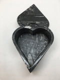 420 Grams Heart Fossils Orthoceras Handmade Black Jewelry Box @Morocco,MF546 - watangem.com