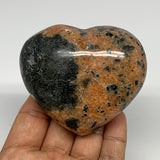 312.7g, 2.6"x3"x1.7" Orange Calcite Heart Gemstones from Madagascar, B17166