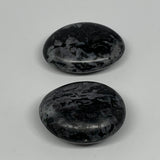 136.9g, 2.1"-2.2", 2pcs, Indigo Gabro (Merlinite) Palm-Stone @Madagascar, B17940