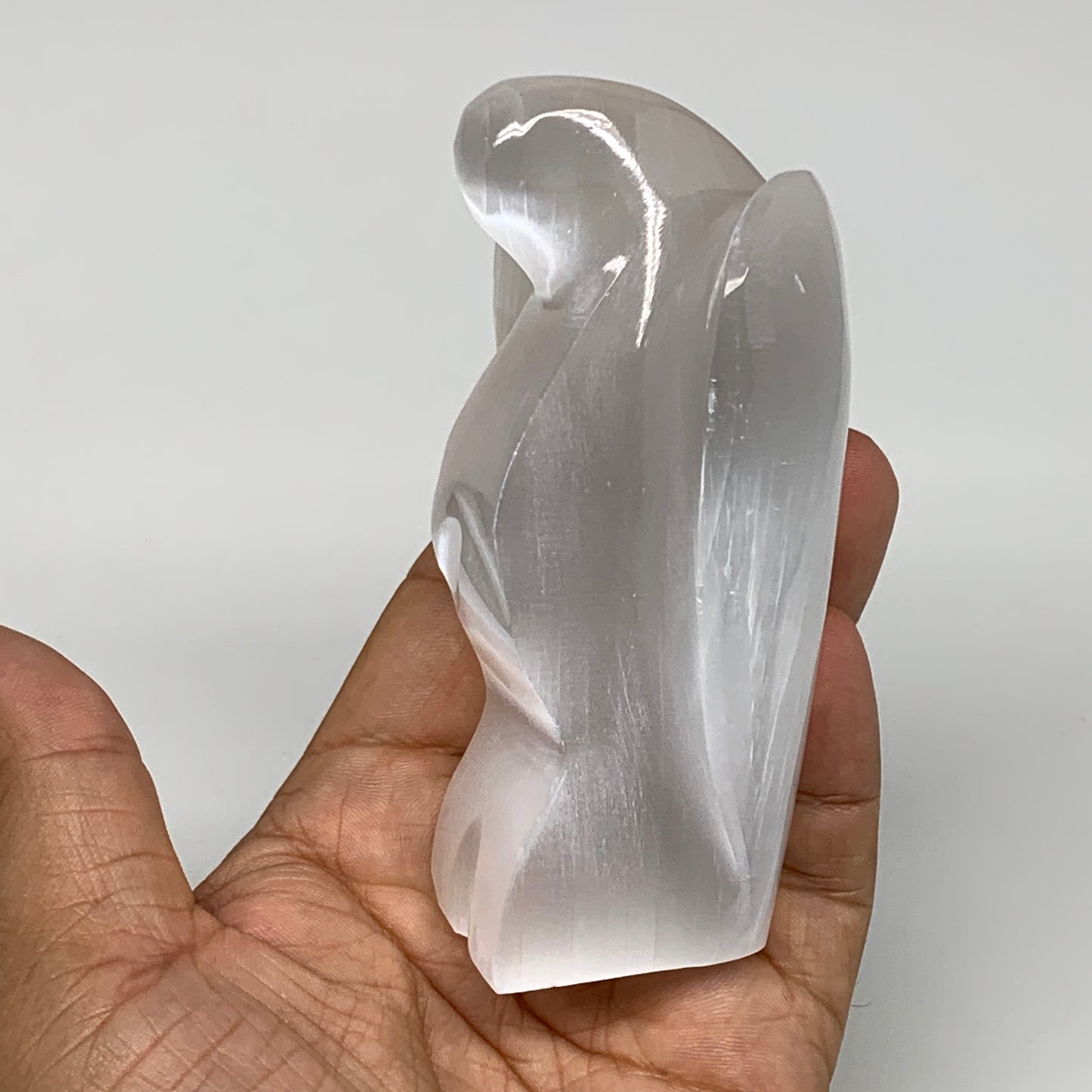 300g, 3.9"x3.1"x1.6"Natural Selenite (Satin Spar) Angel Crystal @Morocco,B8953